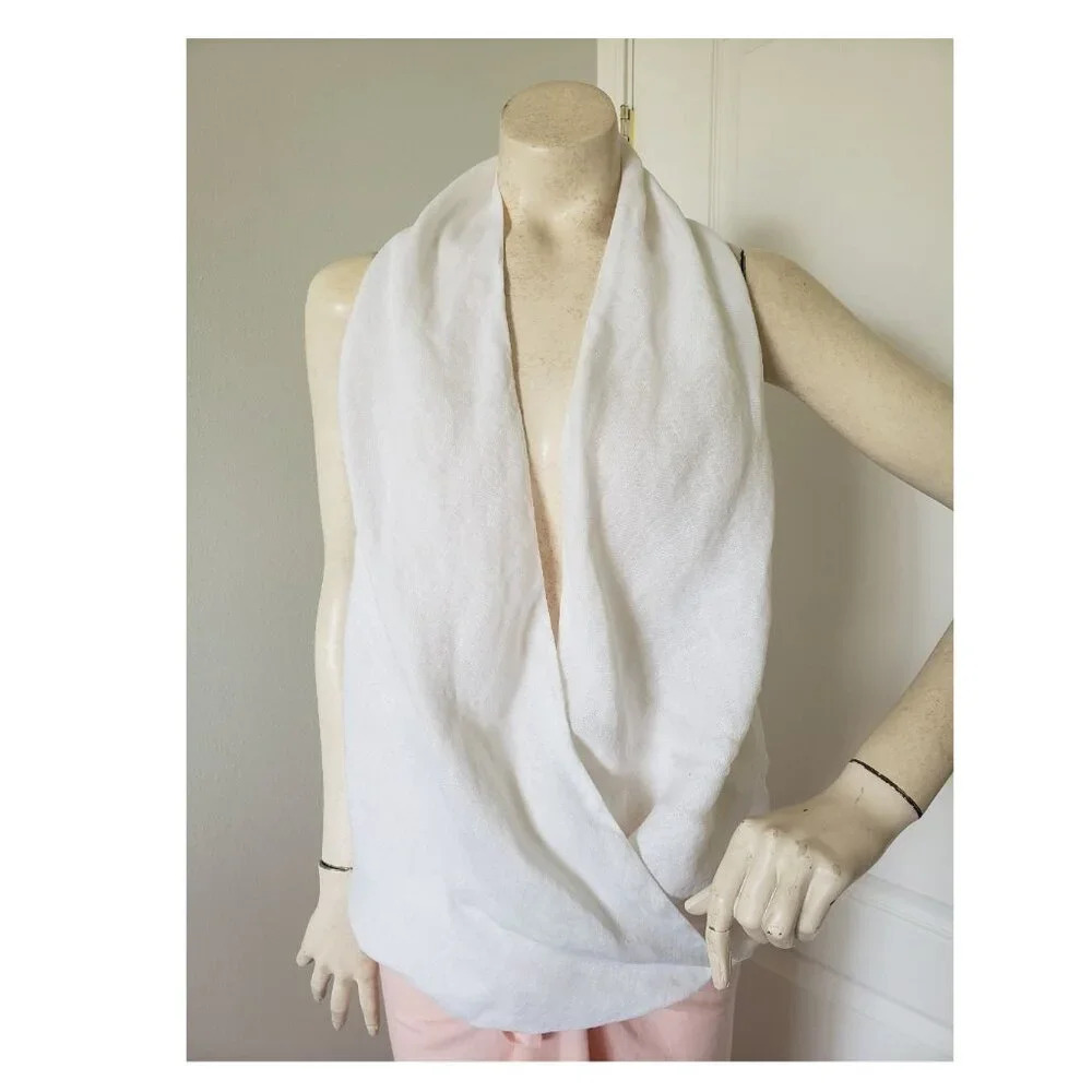 100% Capri Linen Low  Back Circle Halter shirt Made in Capri
